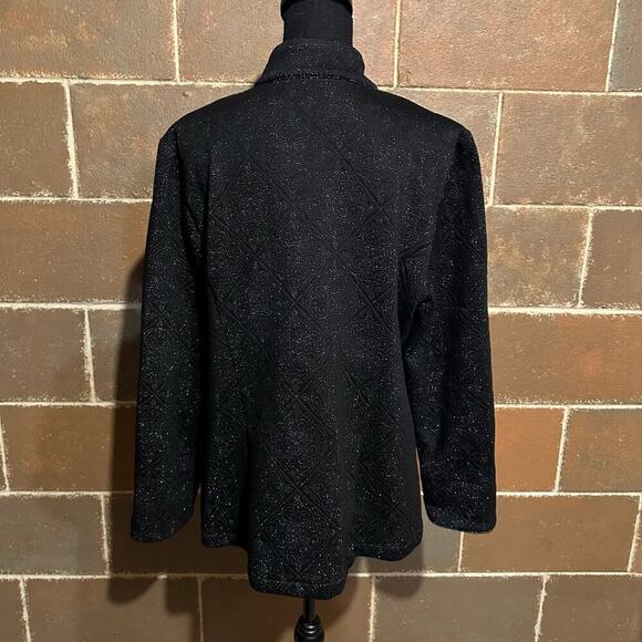 Chico's Quilted Black Career Blazer Jacket Women's Size M Medium - Picture 5 of 8
